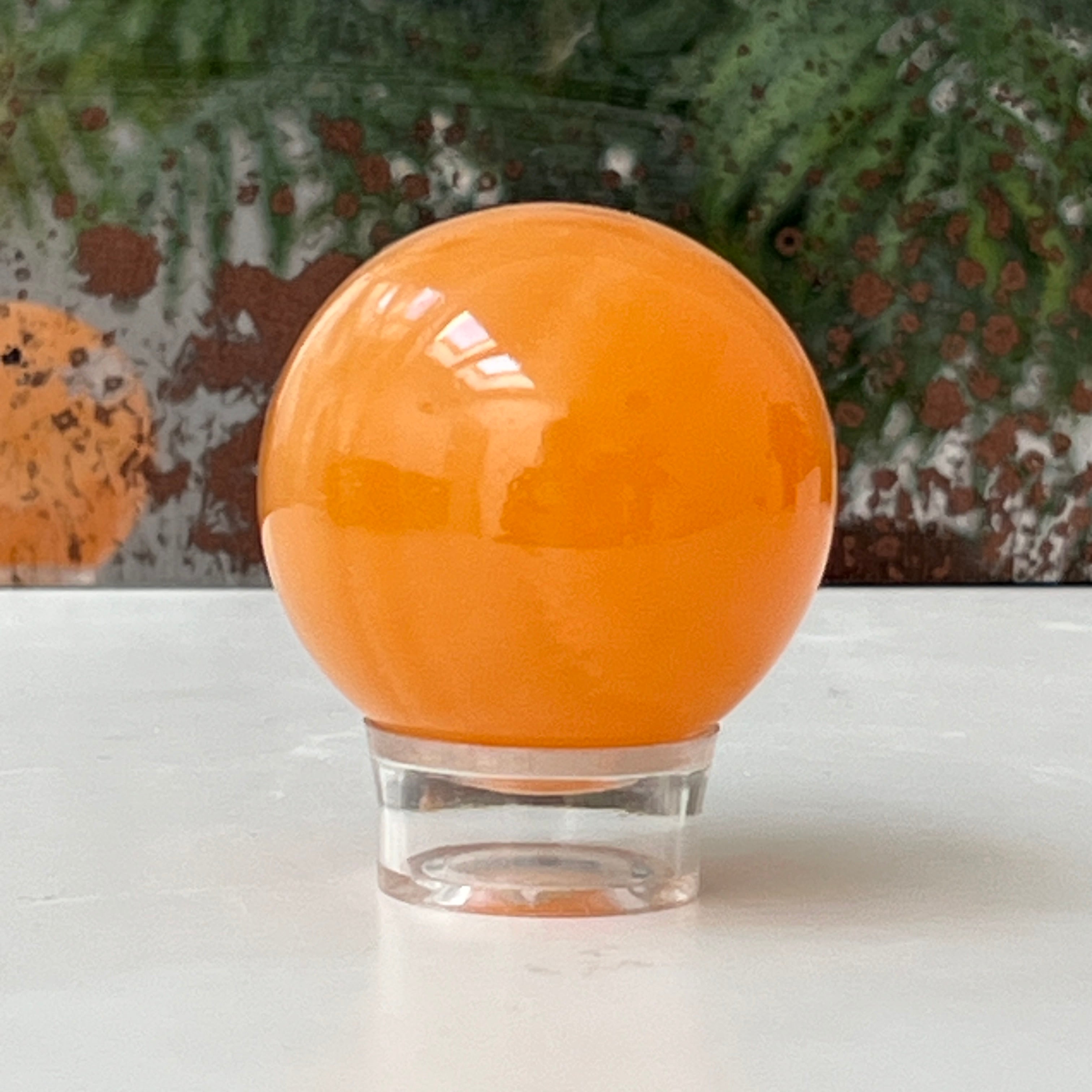 Sfera calcit portocaliu zebra model 3