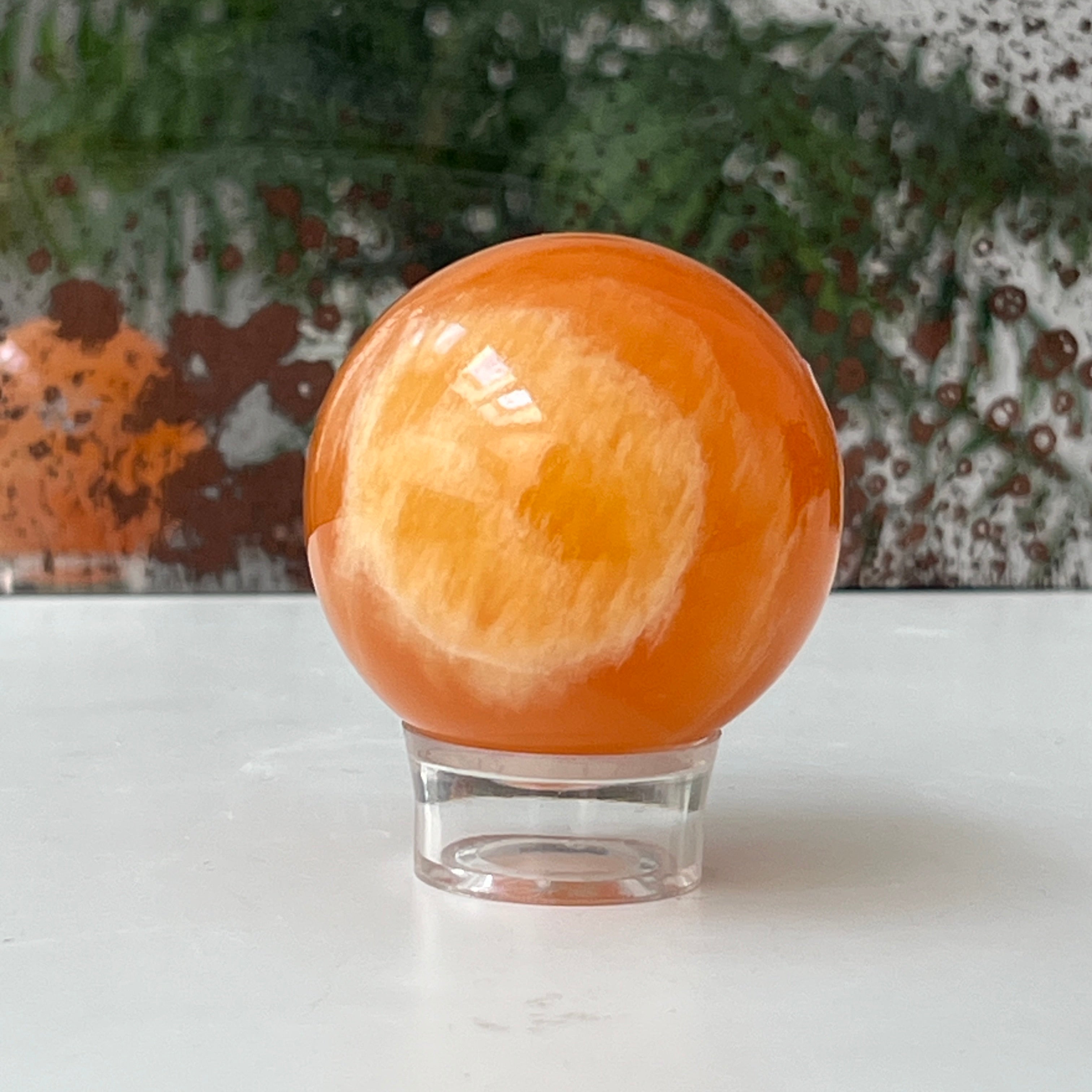 Sfera calcit portocaliu zebra | Model 7