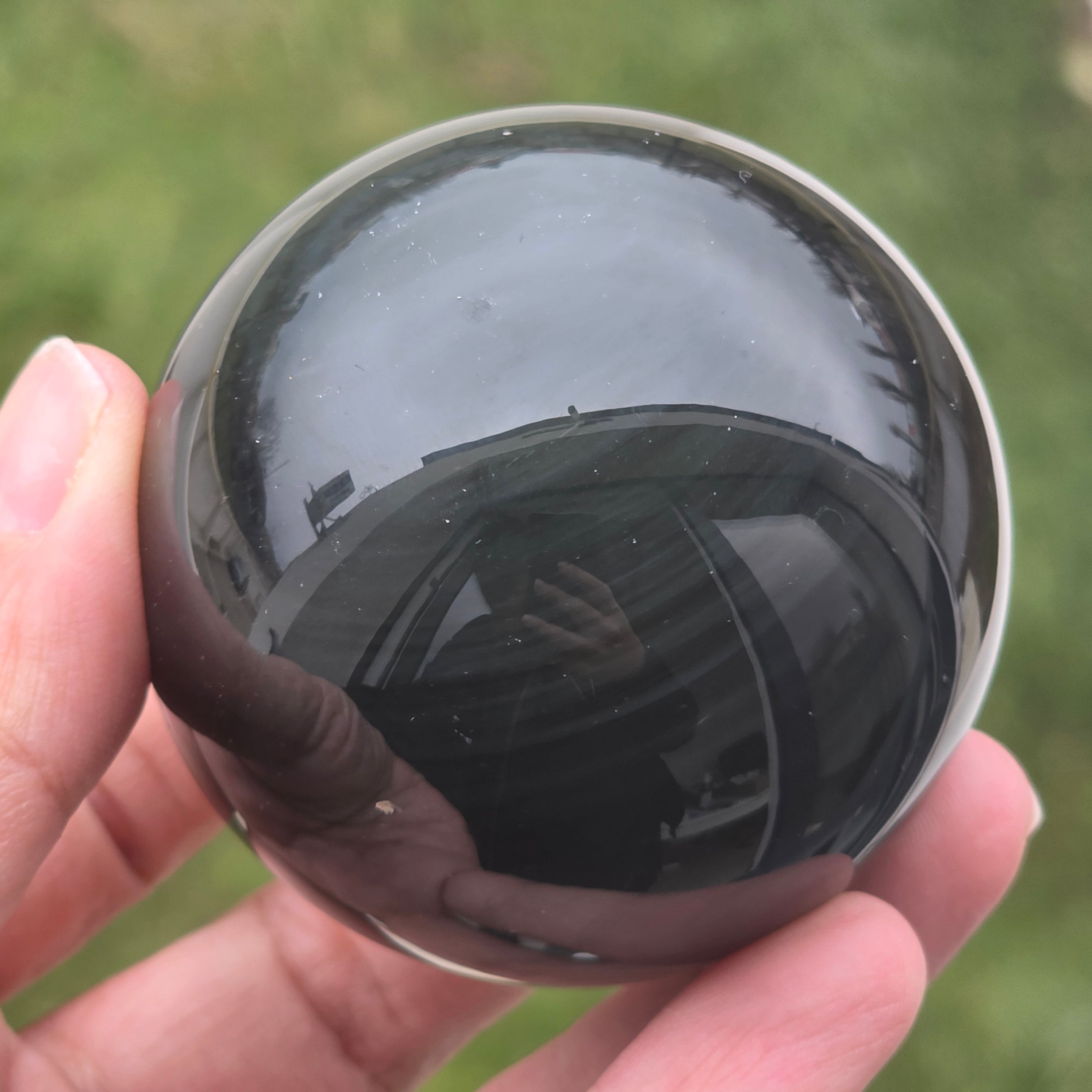 Sfera obsidian curcubeu | Model 3