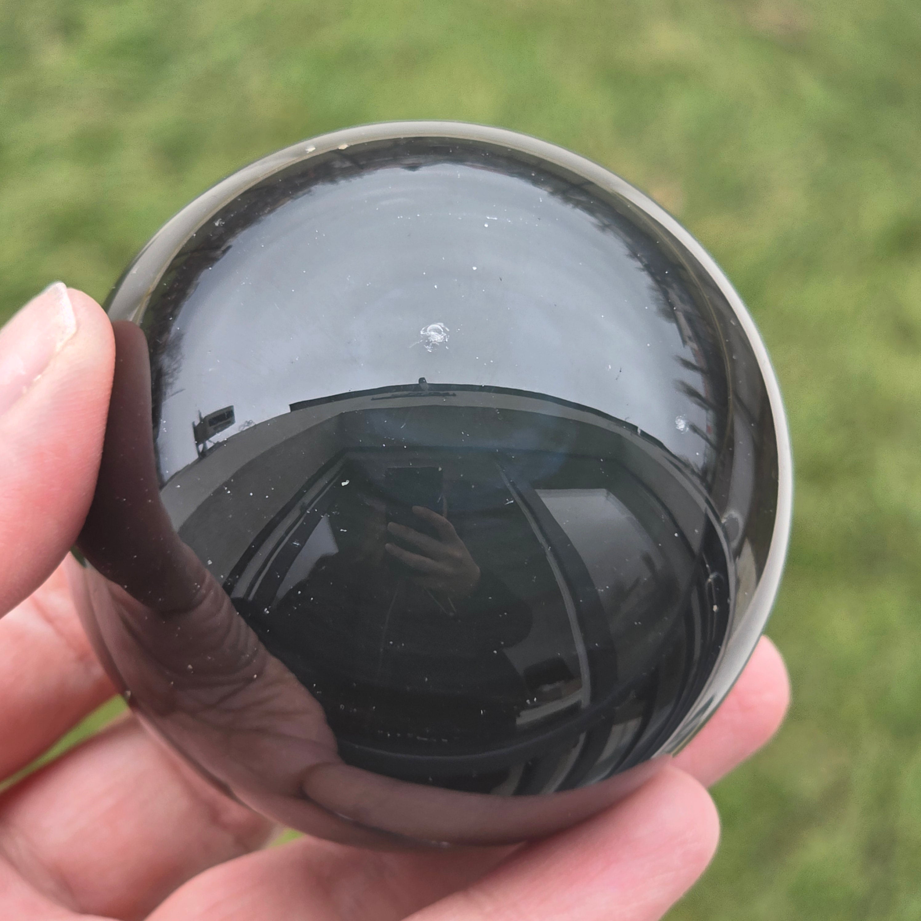 Sfera obsidian curcubeu | Model 4