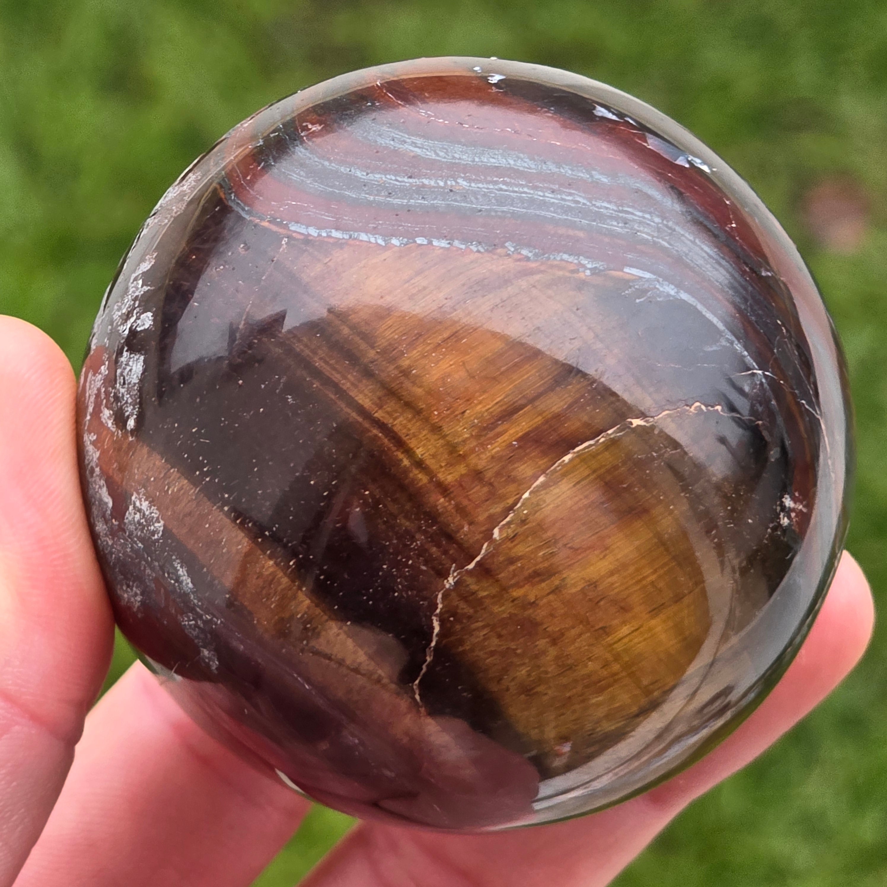 Sfera ochi de tigru rosu model 1