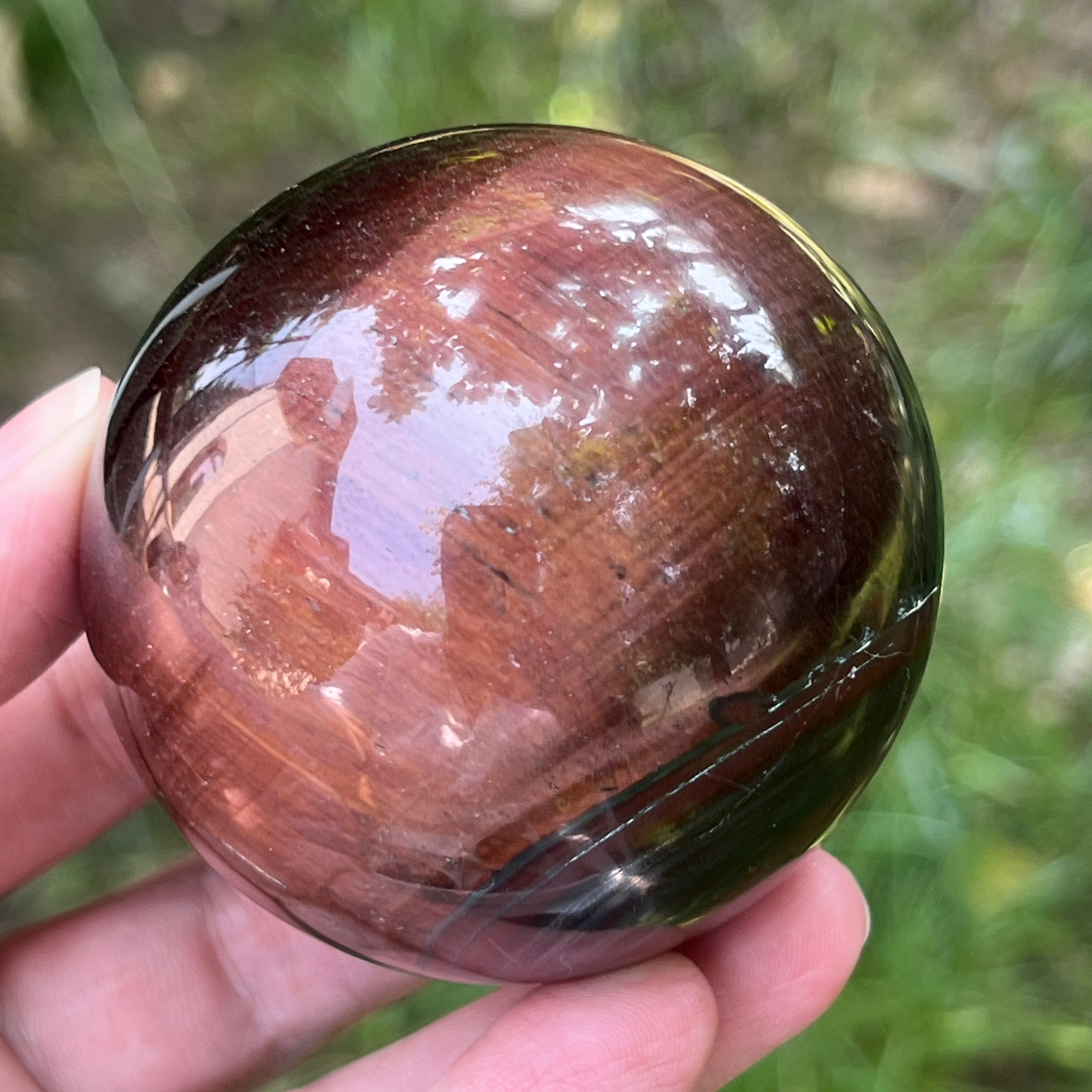 Sfera ochi de tigru rosu model 2