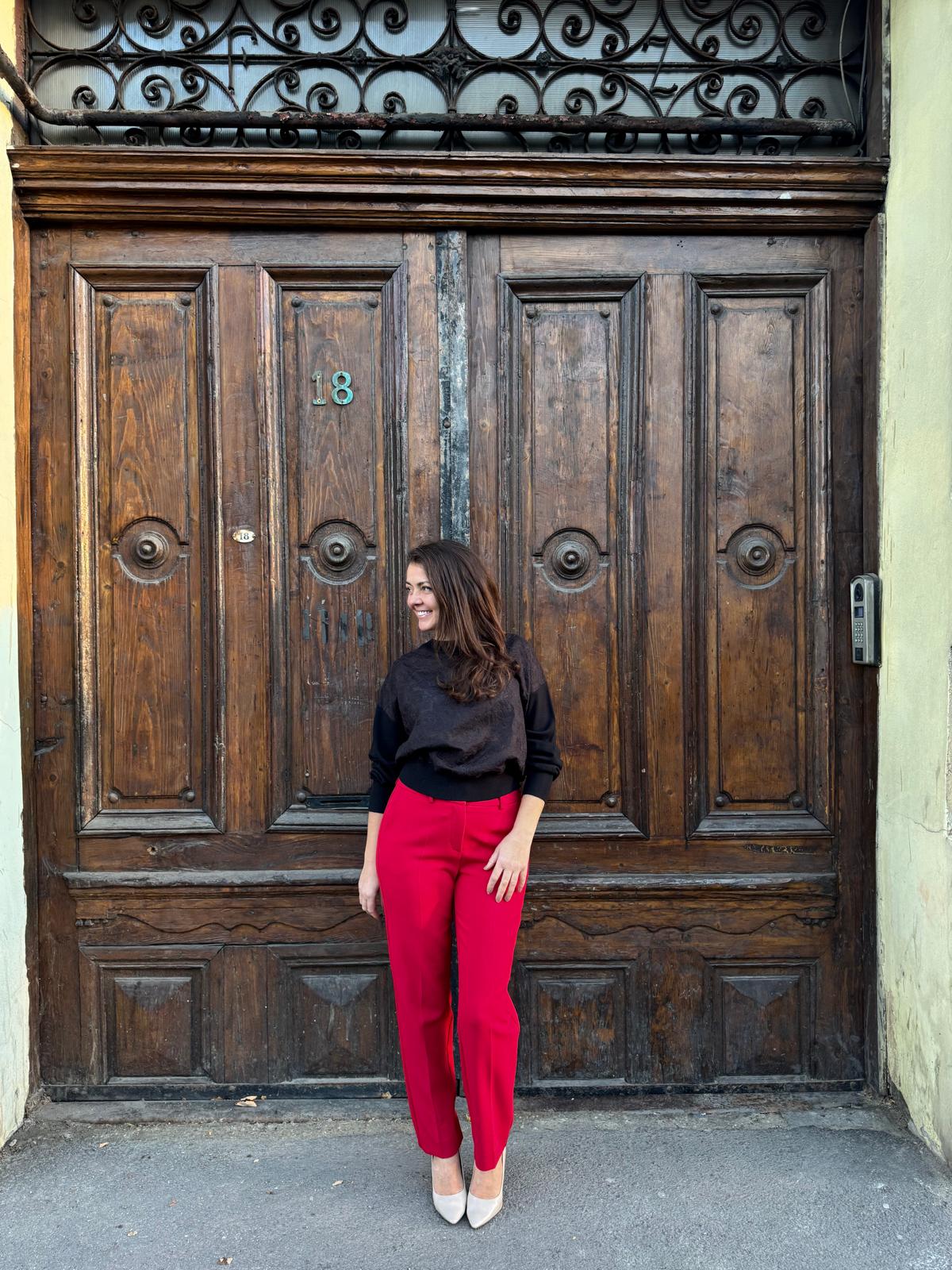 Simona Corsellini Pantaloni roșii - M INTL