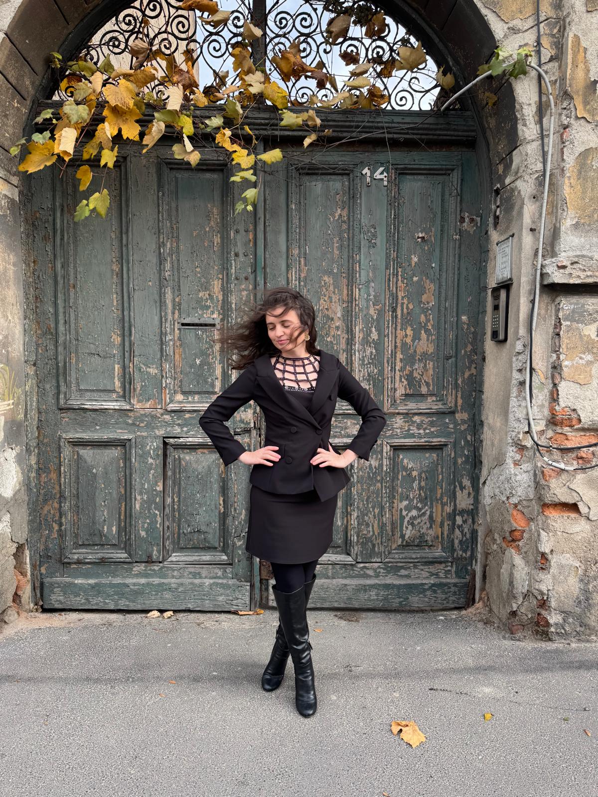 Simona Corsellini Sacou decoltat negru - 38 IT