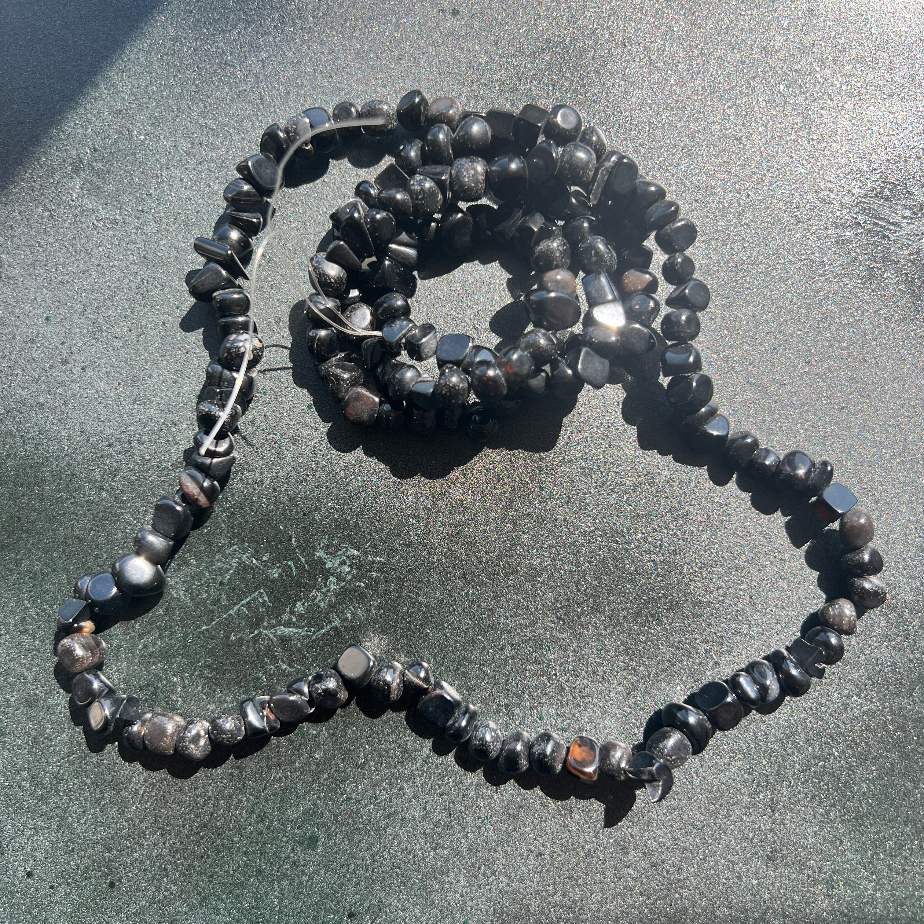 Șirag chipsuri OBSIDIAN NEGRU