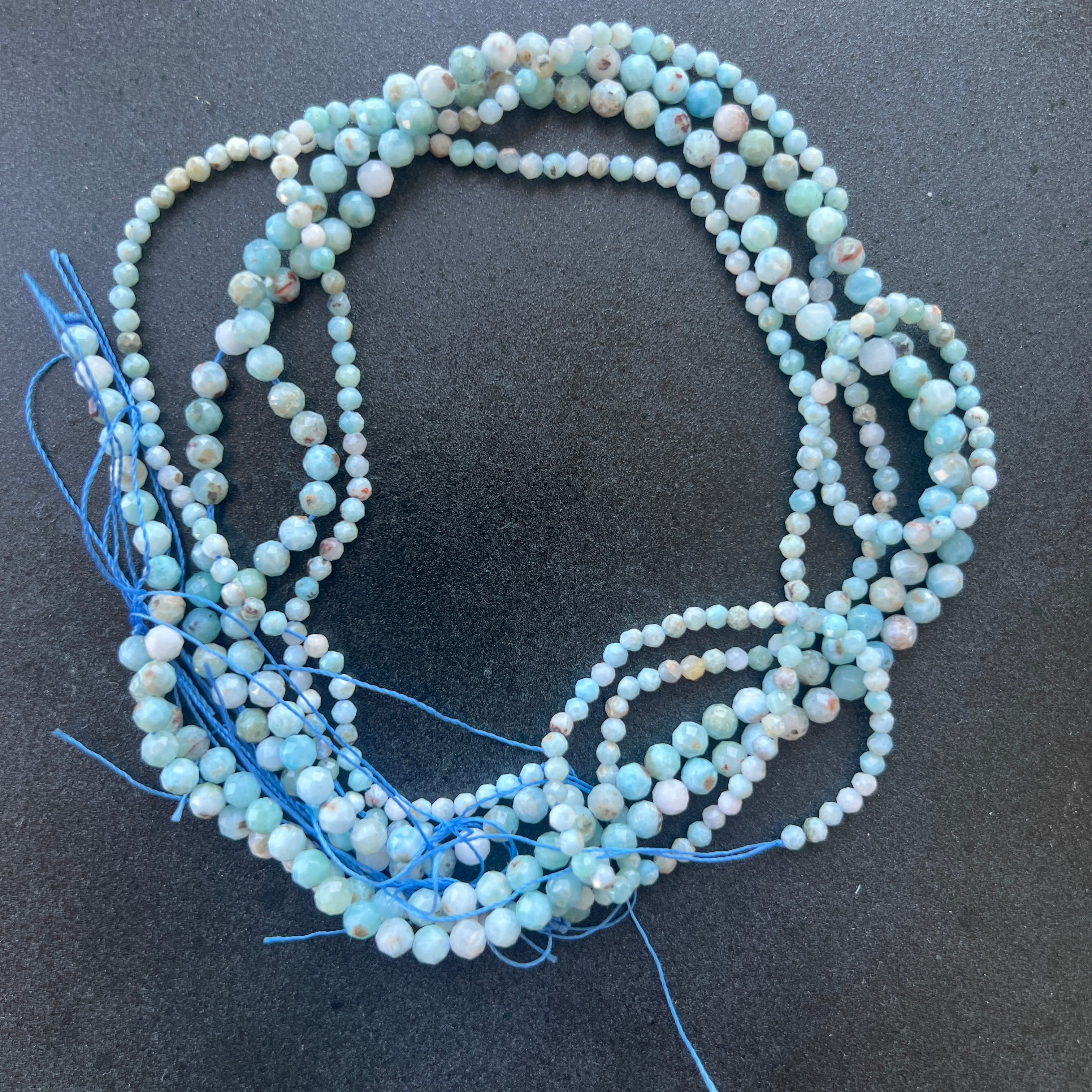 Sirag margele pietre semipretioase sfere fatetate LARIMAR