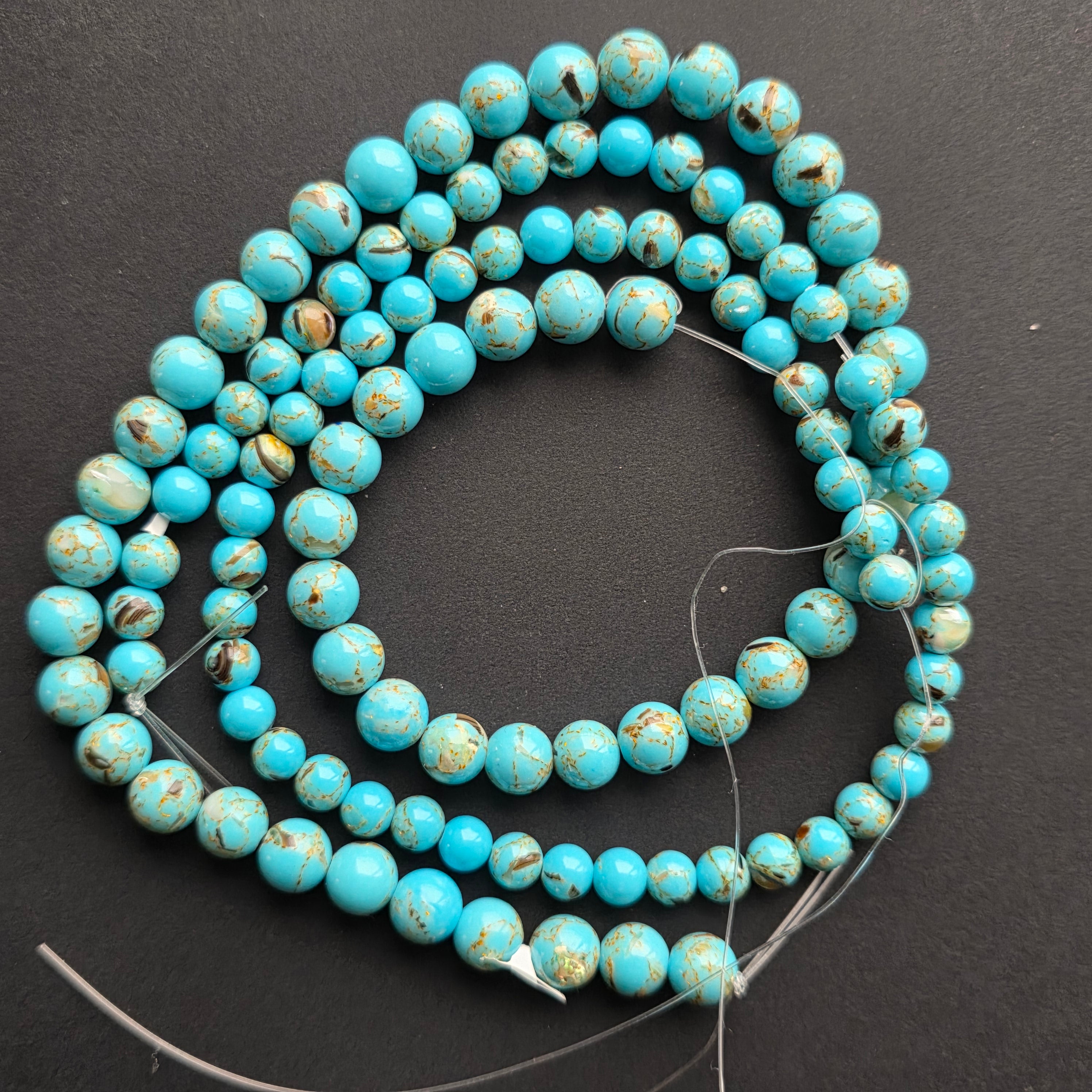 Sirag margele SHELL RESIN ALBASTRU