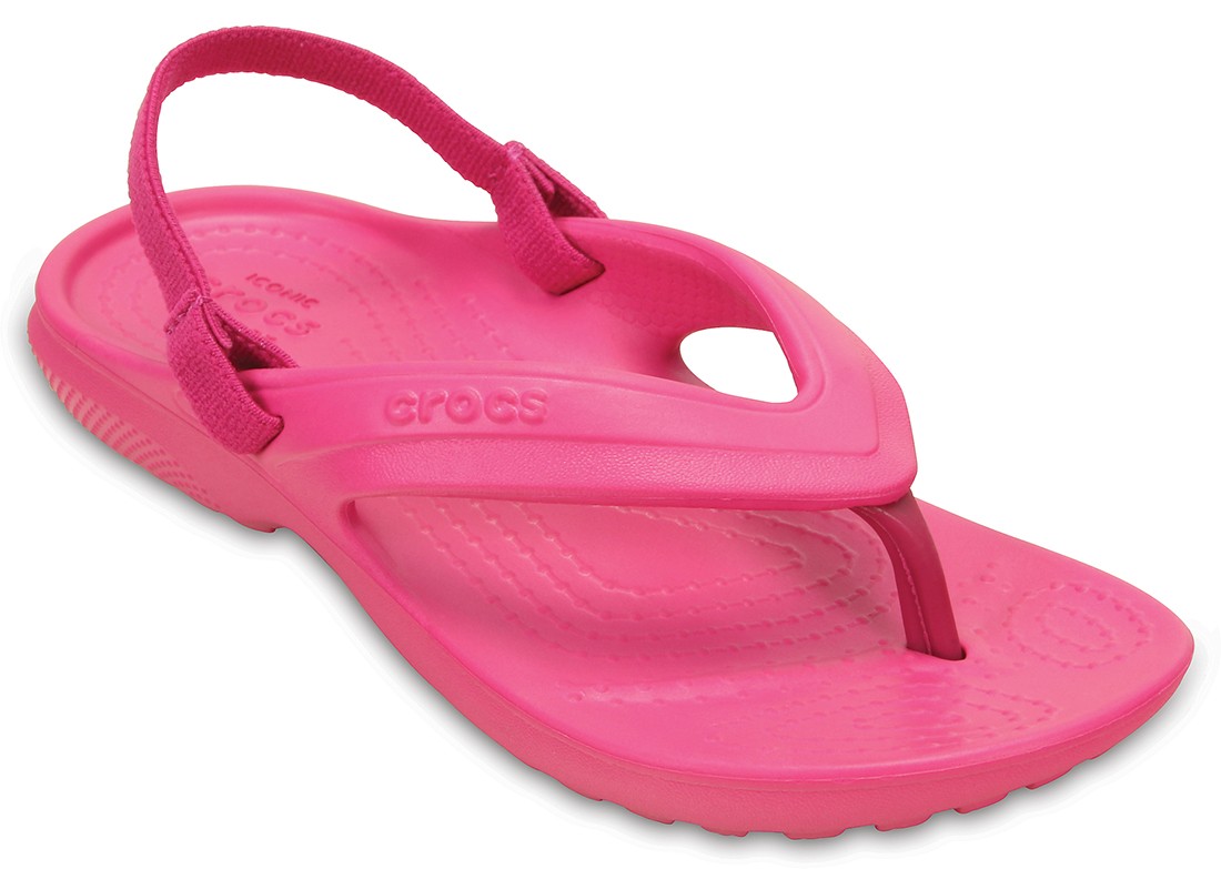 Slapi Crocs Classic Flip Kids Roz - Candy Pink - poza 2