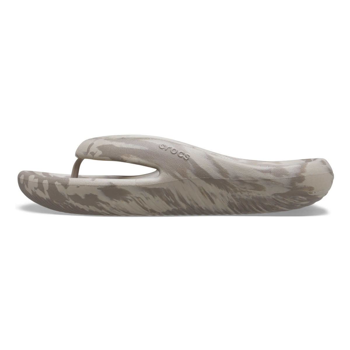 Șlapi Crocs Classic Mellow Marbled Flip Bej - Mushroom/Cobblestone - poza 3
