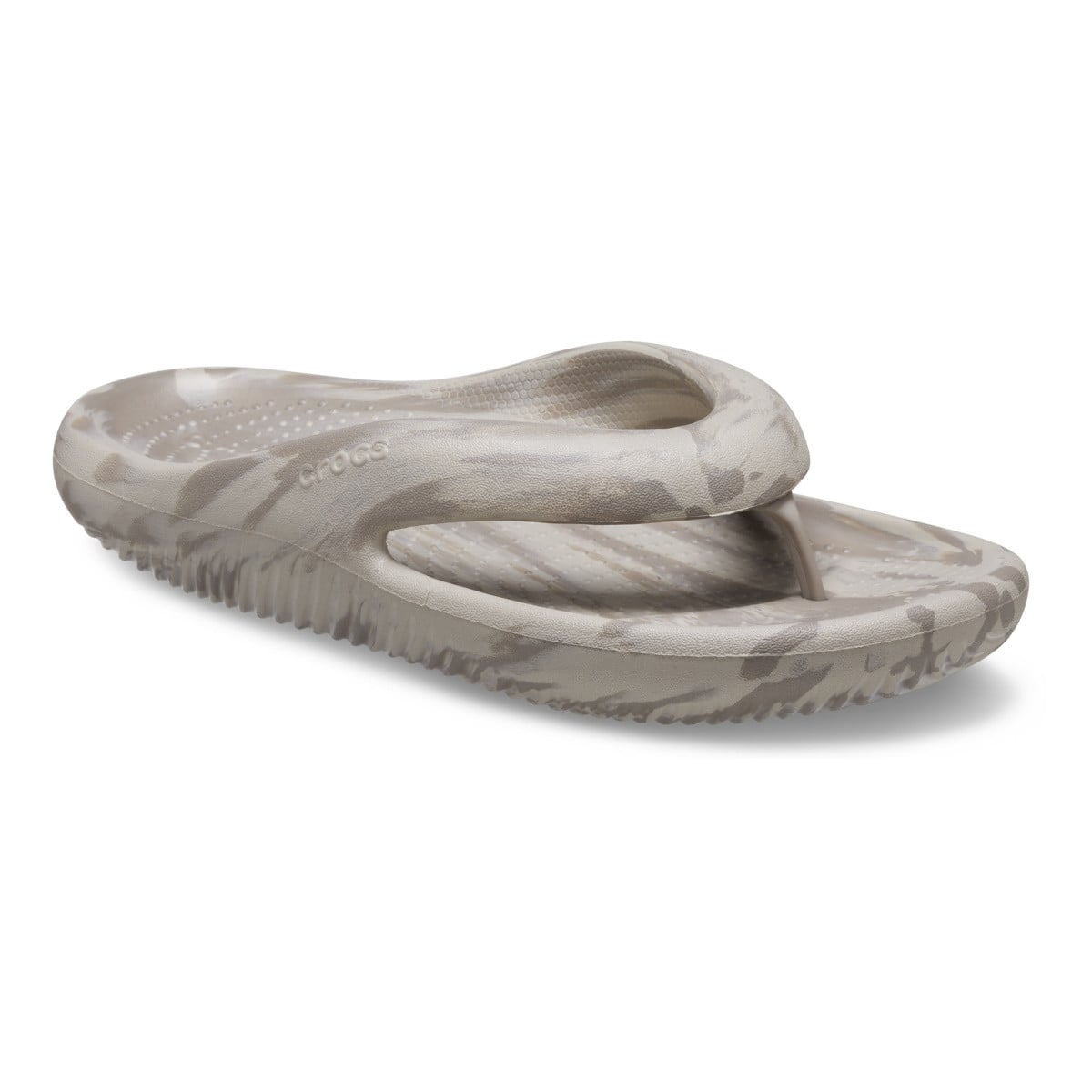 Șlapi Crocs Classic Mellow Marbled Flip Bej - Mushroom/Cobblestone - poza 2