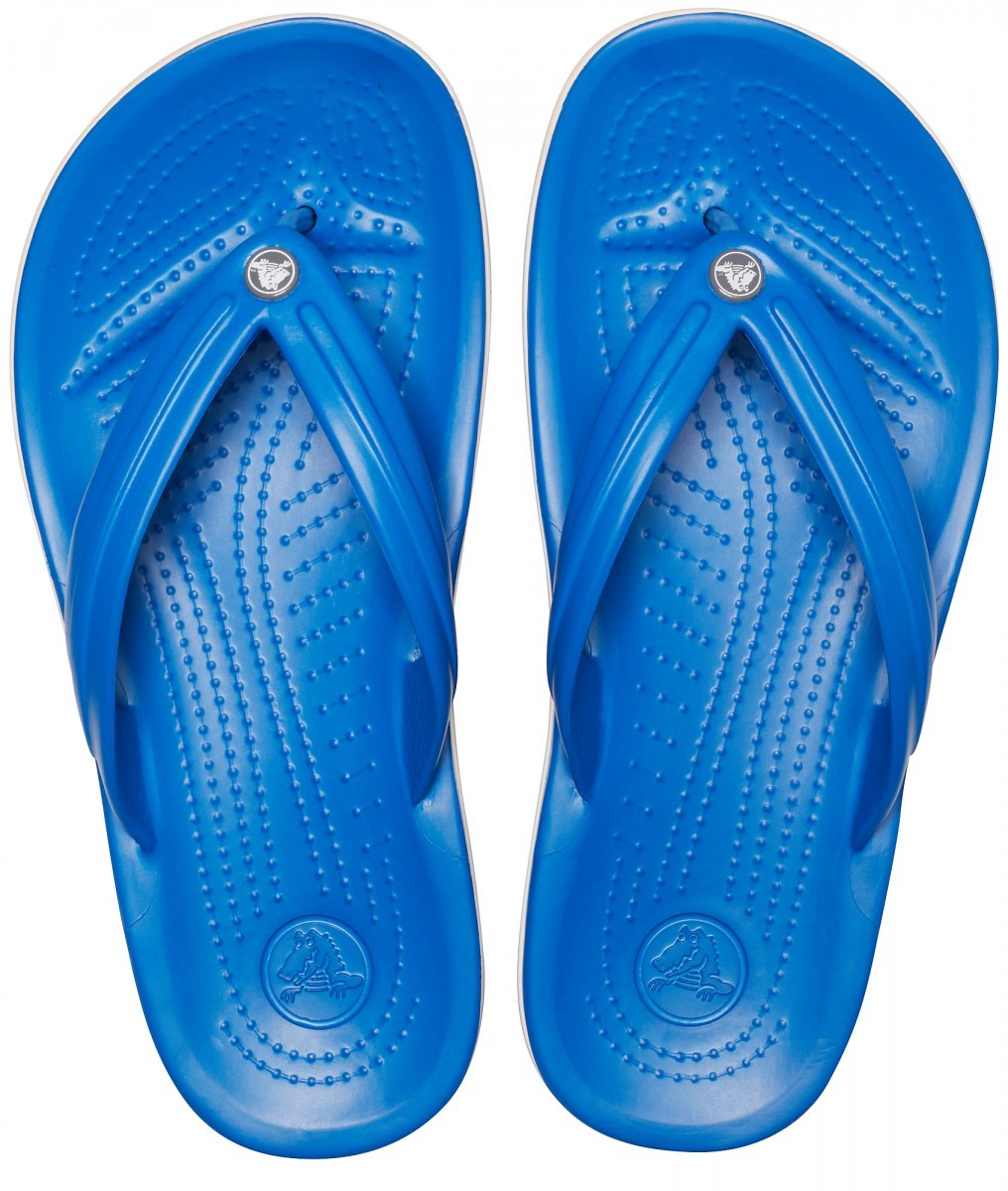 Slapi Crocs Crocband Flip Albastru - Bright Cobalt/White - poza 3