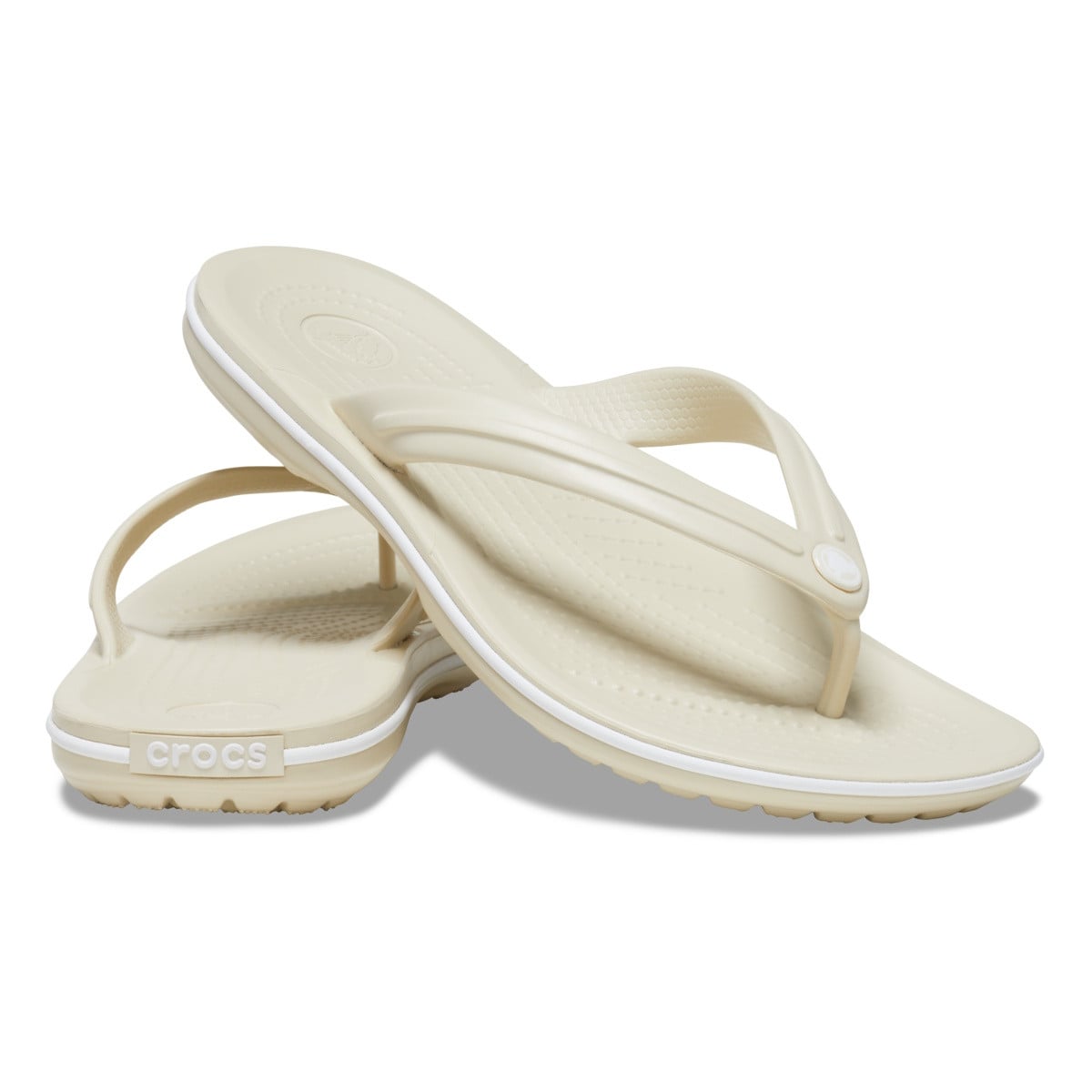Slapi Crocs Crocband Flip Bej - Bone - poza 4