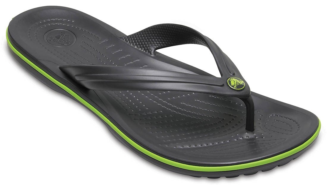 Slapi Crocs Crocband Flip Gri - Graphite/Volt Green - poza 2