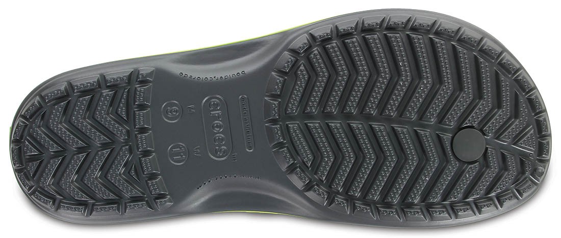 Slapi Crocs Crocband Flip Gri - Graphite/Volt Green - poza 3