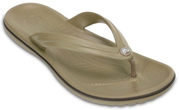 Slapi Crocs Crocband Flip Maro - Khaki - poza 3