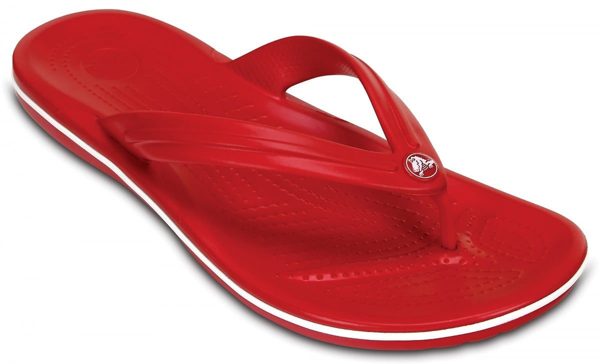 Slapi Crocs Crocband Flip Rosu - Pepper/White - poza 2