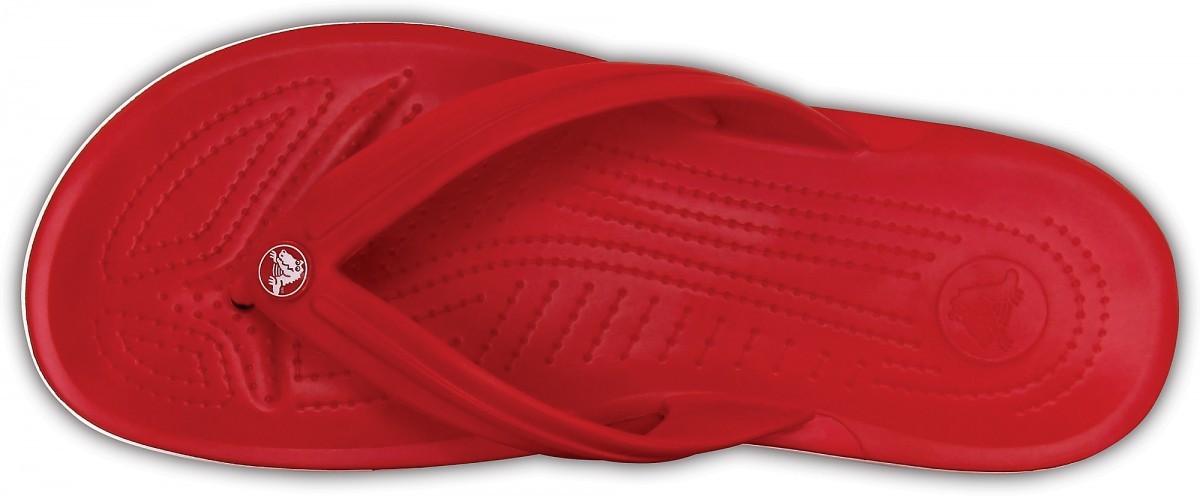 Slapi Crocs Crocband Flip Rosu - Pepper/White - poza 3