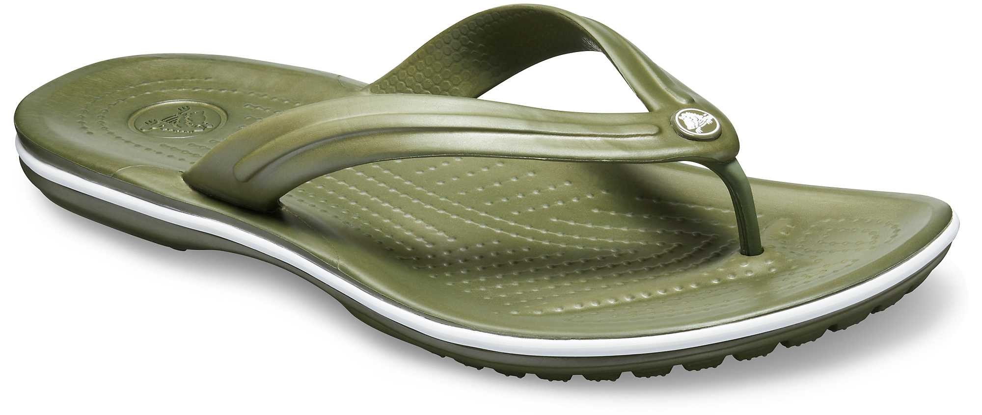 Slapi Crocs Crocband Flip Verde - Army Green/White - poza 2