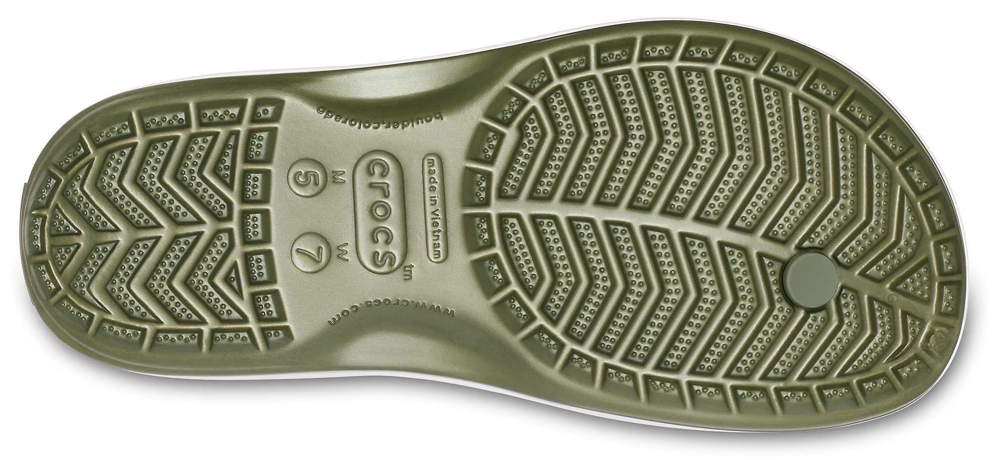 Slapi Crocs Crocband Flip Verde - Army Green/White - poza 3