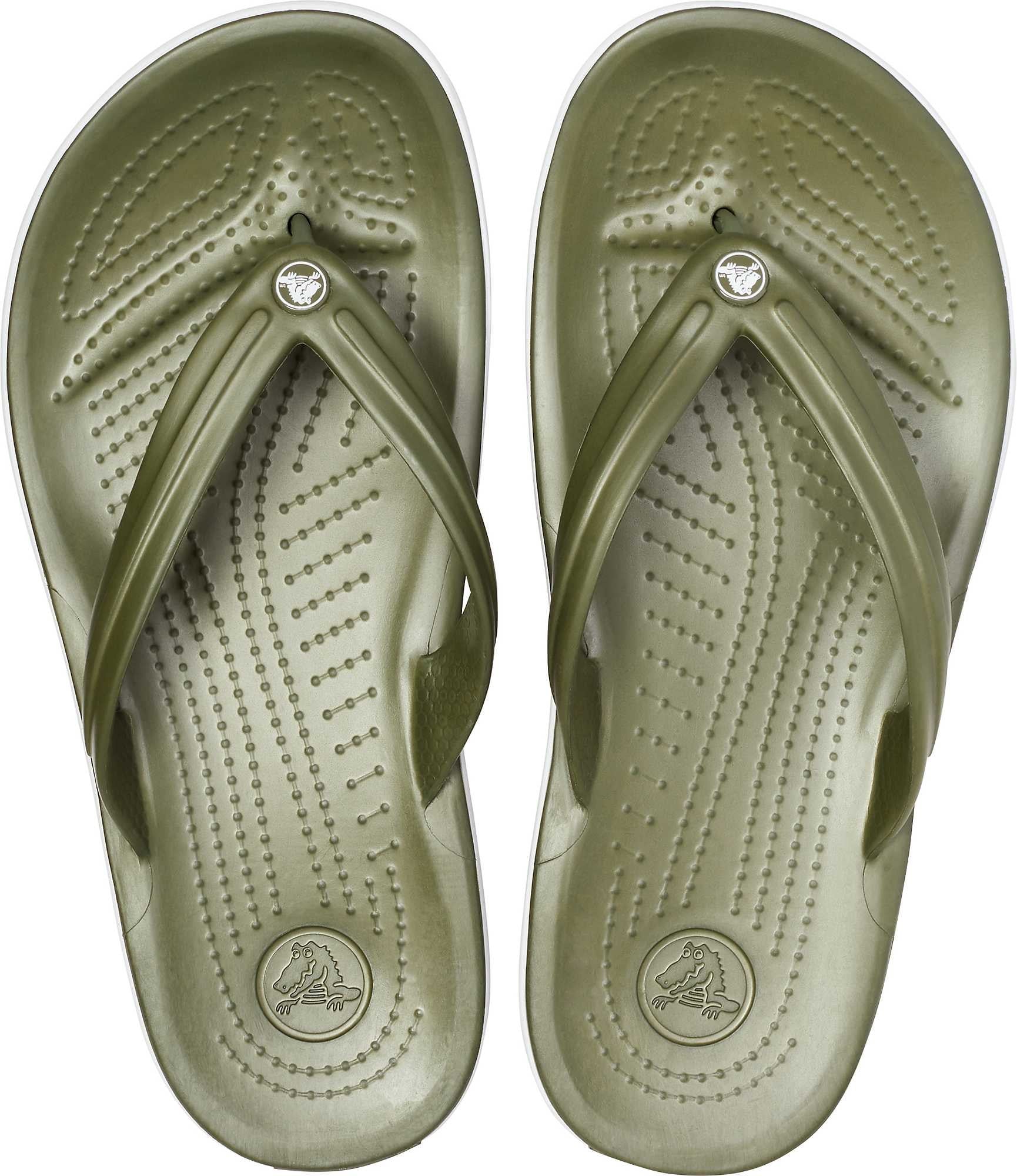 Slapi Crocs Crocband Flip Verde - Army Green/White - poza 4