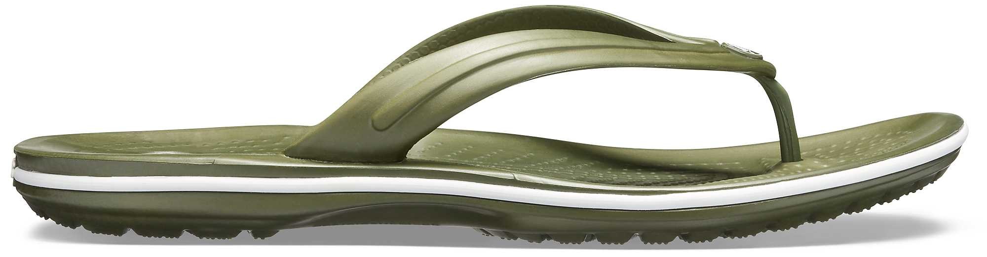 Slapi Crocs Crocband Flip Verde - Army Green/White - poza 1