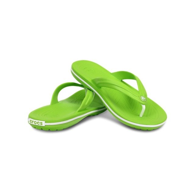 Slapi Crocs Crocband Flip Verde - Volt Green - poza 2