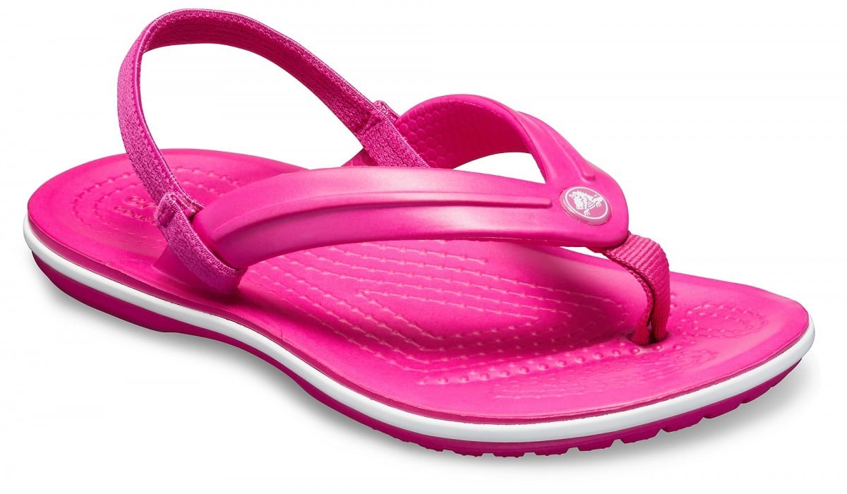 Slapi Crocs Kids' Crocband Strap Flip Roz - Candy Pink - poza 2