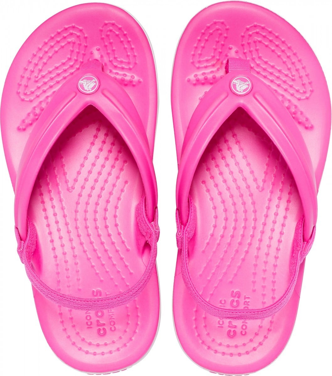 Slapi Crocs Kids' Crocband Strap Flip Roz - Electric Pink - poza 2