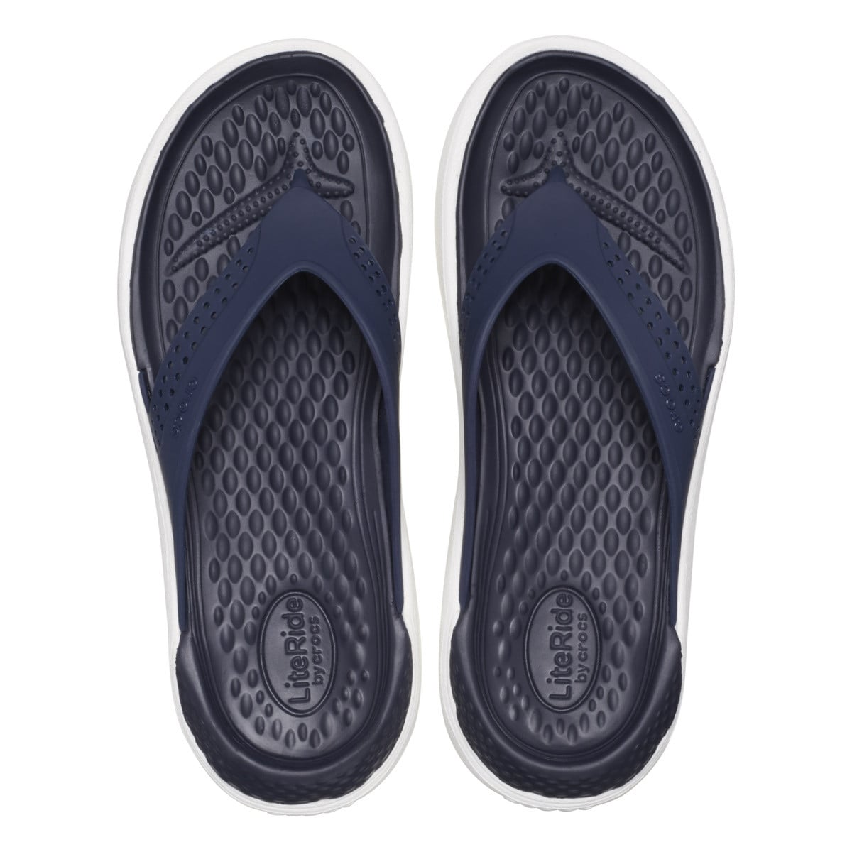 Slapi Crocs LiteRide Flip Albastru - Navy - poza 5