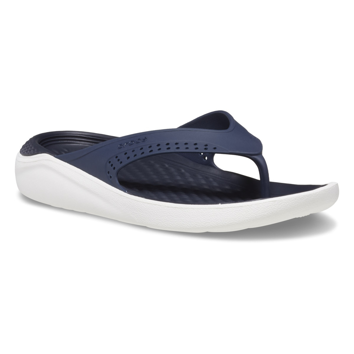 Slapi Crocs LiteRide Flip Albastru - Navy - poza 2