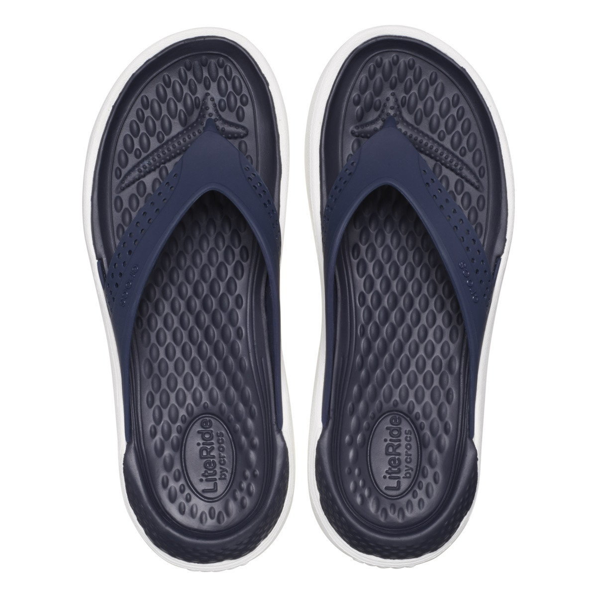 Slapi Crocs LiteRide Flip Albastru - Navy - poza 5