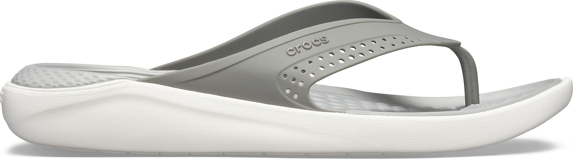Slapi Crocs LiteRide Flip Gri - Smoke/White - poza 1