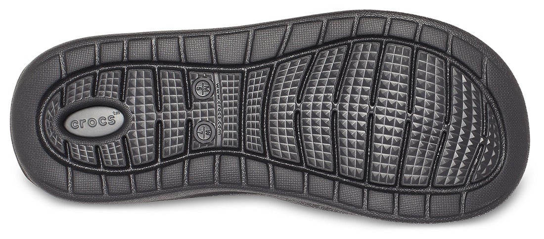 Slapi Crocs LiteRide Flip Negru - Black/Slate Grey - poza 4