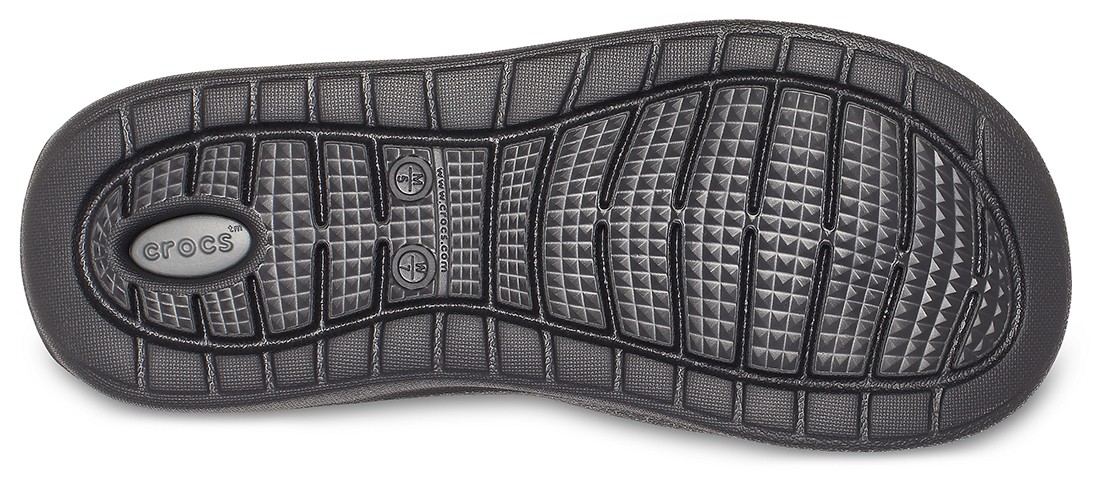 Slapi Crocs LiteRide Flip Negru - Black/Slate Grey - poza 4
