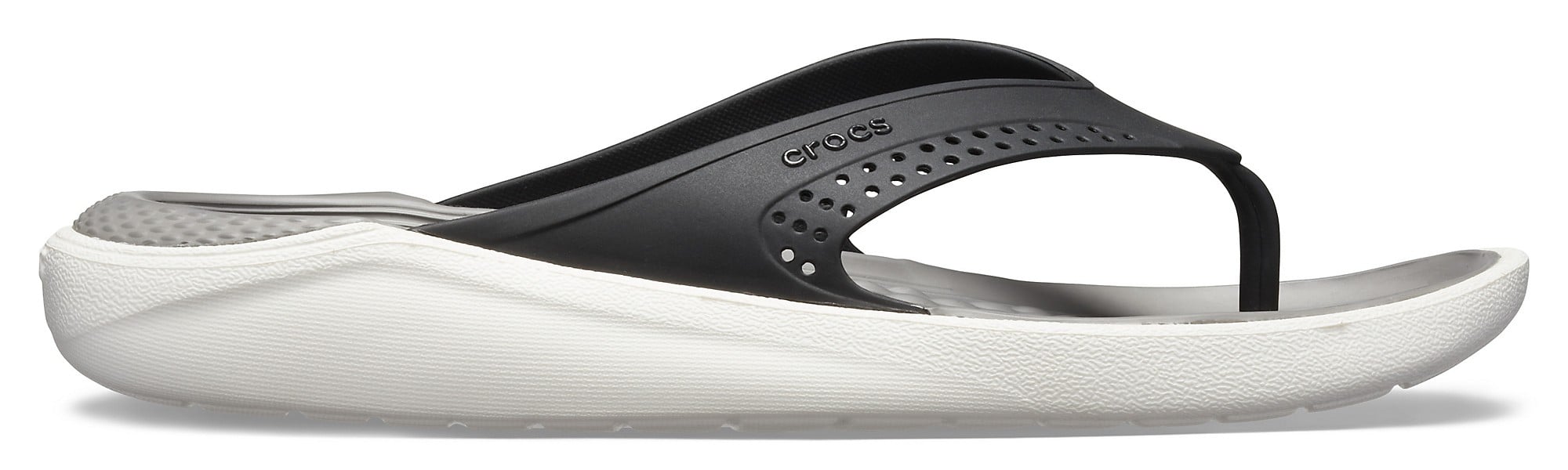 Slapi Crocs LiteRide Flip Negru - Black/Smoke - poza 1