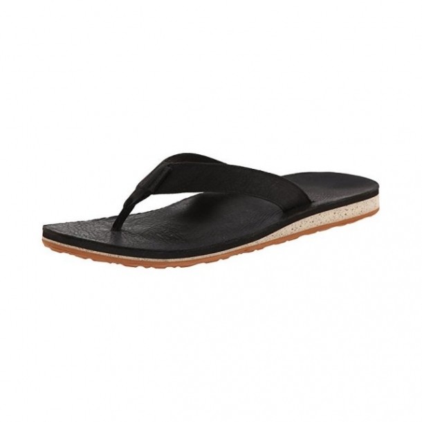 Slapi Teva Classic Flip Premium Leather Negru - Black - poza 2