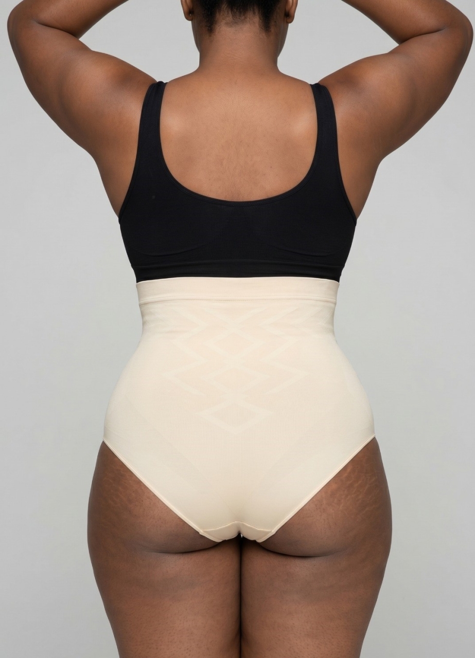 Slip Modelator Premium cu Talie Inalta pentru Abdomen si Talie, 53601, bej - poza 2