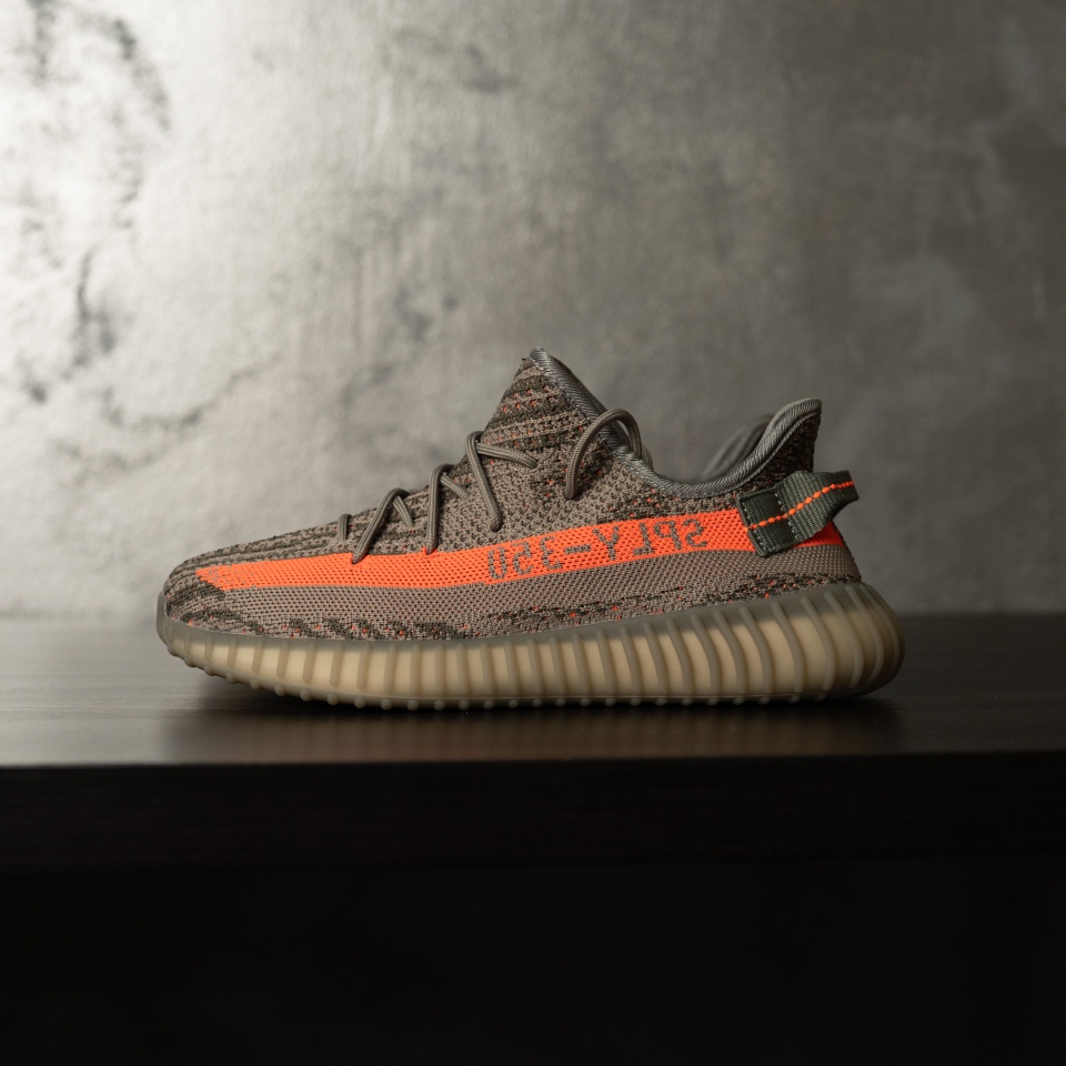 SNEAKERS BARBATI YEEZY STREETWEAR GRAY ORANGE STRIPE ABYZ25(103-6) (MĂRIME: 41)