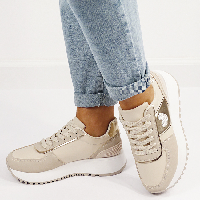 Sneakers bej casual 9147 M5