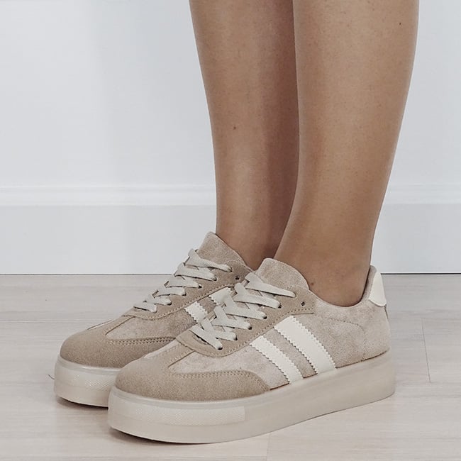 Sneakers bej cu talpa groasa 9059 M2