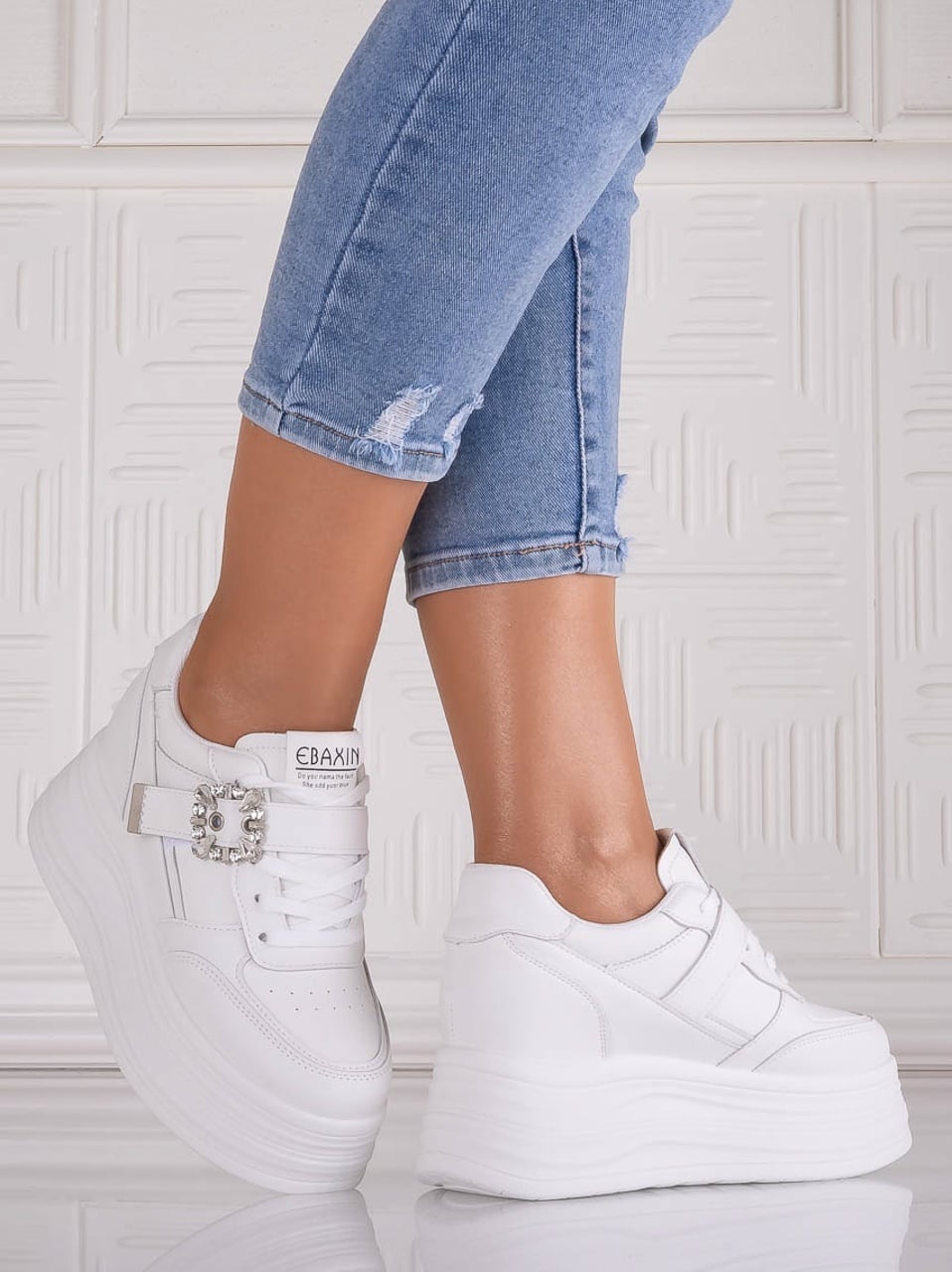 Sneakers dama cu platforma Albi din Piele Ecologica Alorna - poza 1