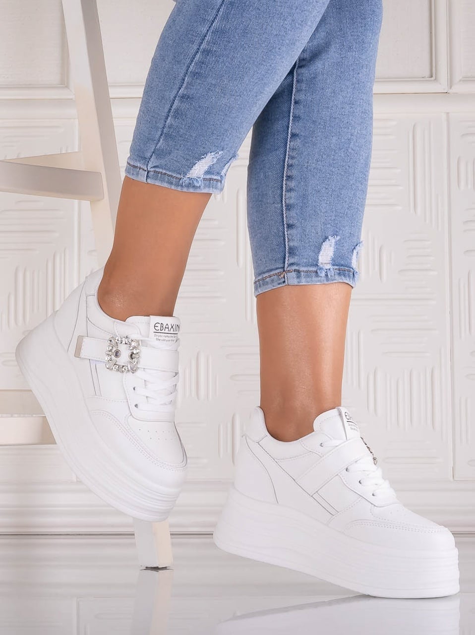 Sneakers dama cu platforma Albi din Piele Ecologica Alorna - poza 2