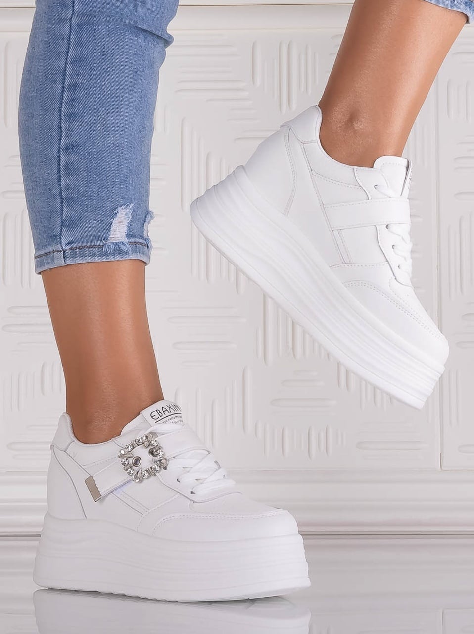 Sneakers dama cu platforma Albi din Piele Ecologica Alorna - poza 4