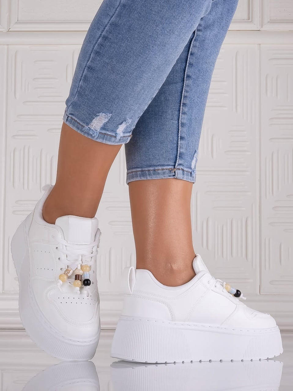 Sneakers dama cu platforma Albi din Piele Ecologica Arenia - poza 1
