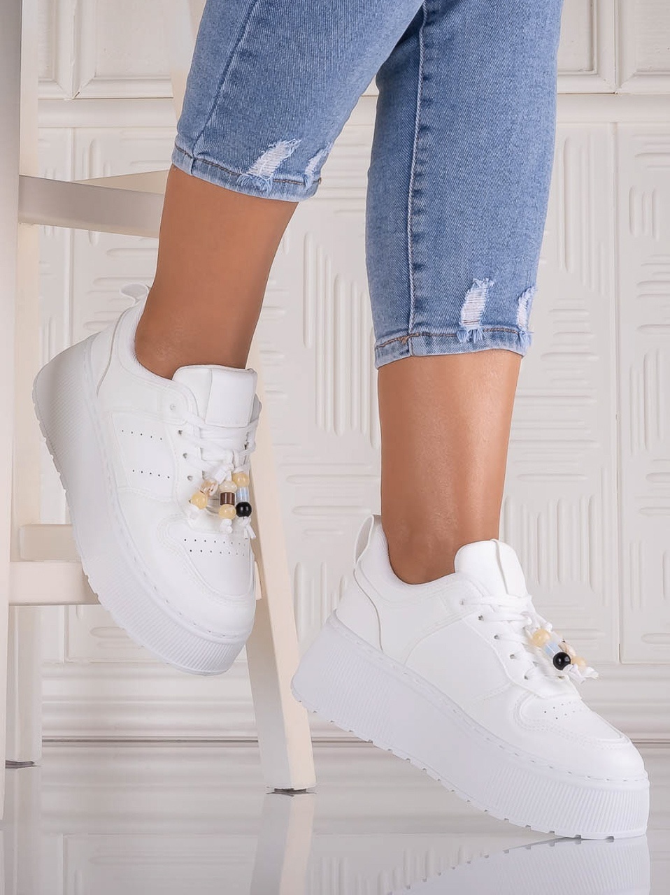 Sneakers dama cu platforma Albi din Piele Ecologica Arenia - poza 3