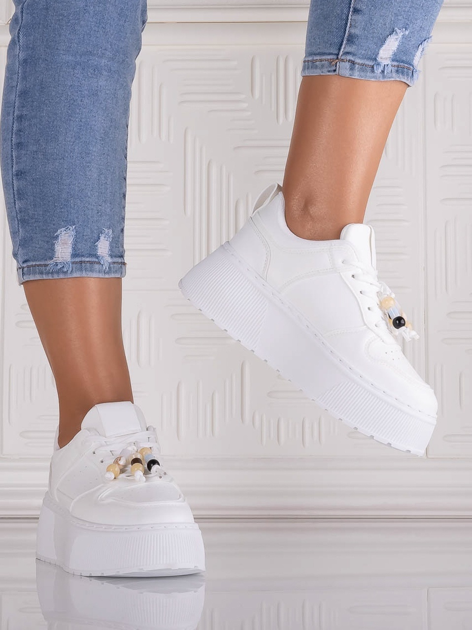 Sneakers dama cu platforma Albi din Piele Ecologica Arenia - poza 4