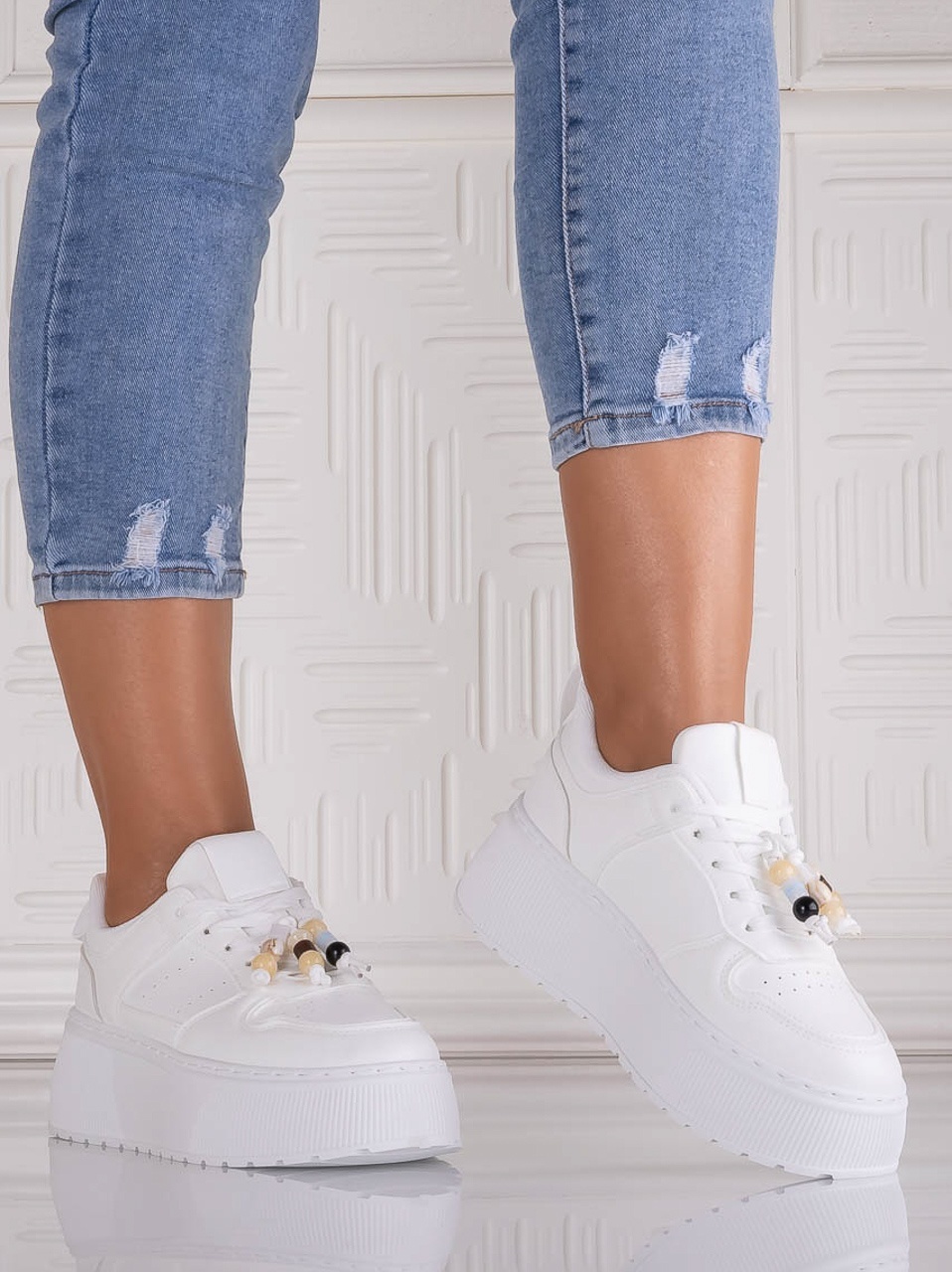 Sneakers dama cu platforma Albi din Piele Ecologica Arenia - poza 5