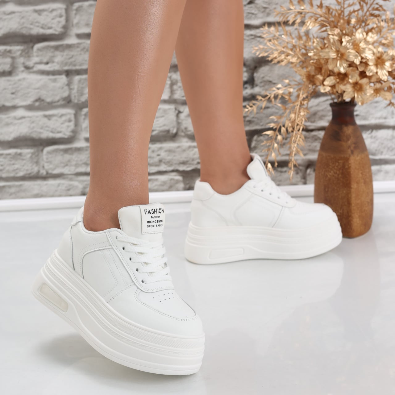 Sneakers dama cu platforma Albi din Piele Ecologica Arnola - poza 1