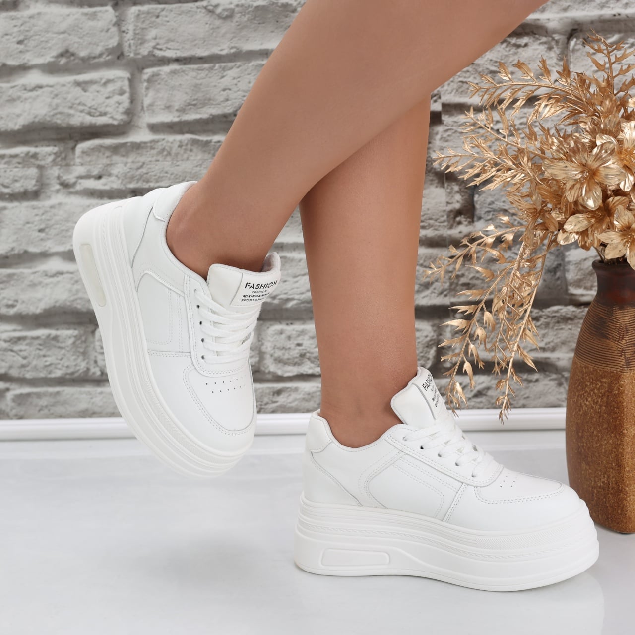 Sneakers dama cu platforma Albi din Piele Ecologica Arnola - poza 5