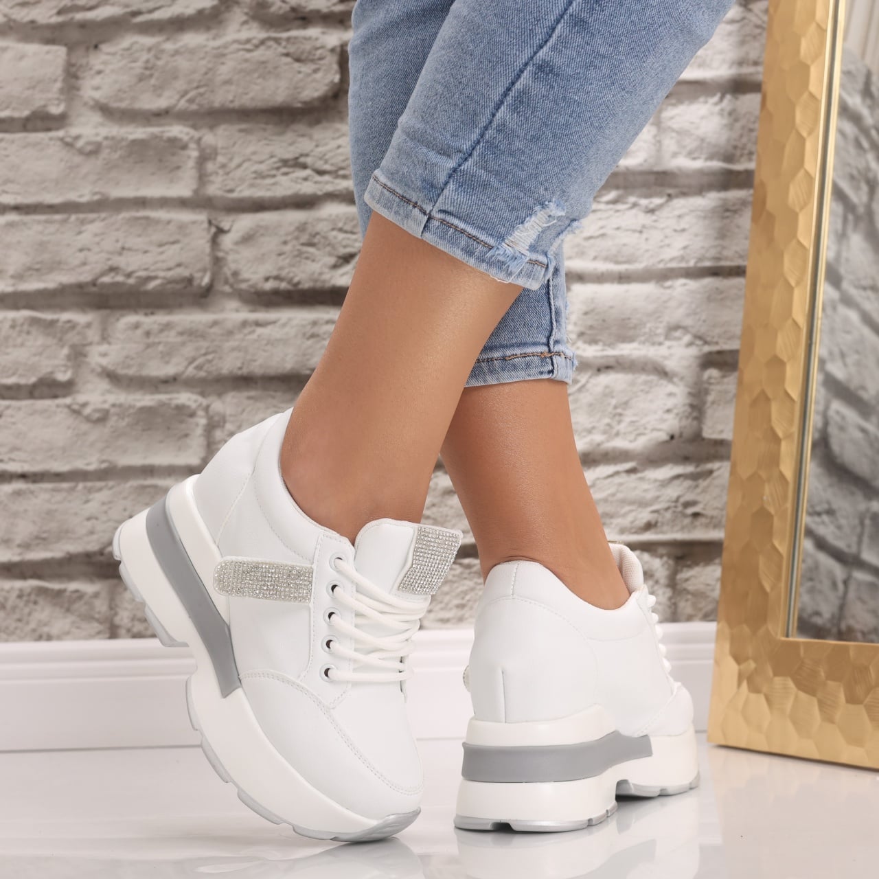 Sneakers dama cu platforma Albi din Piele Ecologica Atola - poza 1